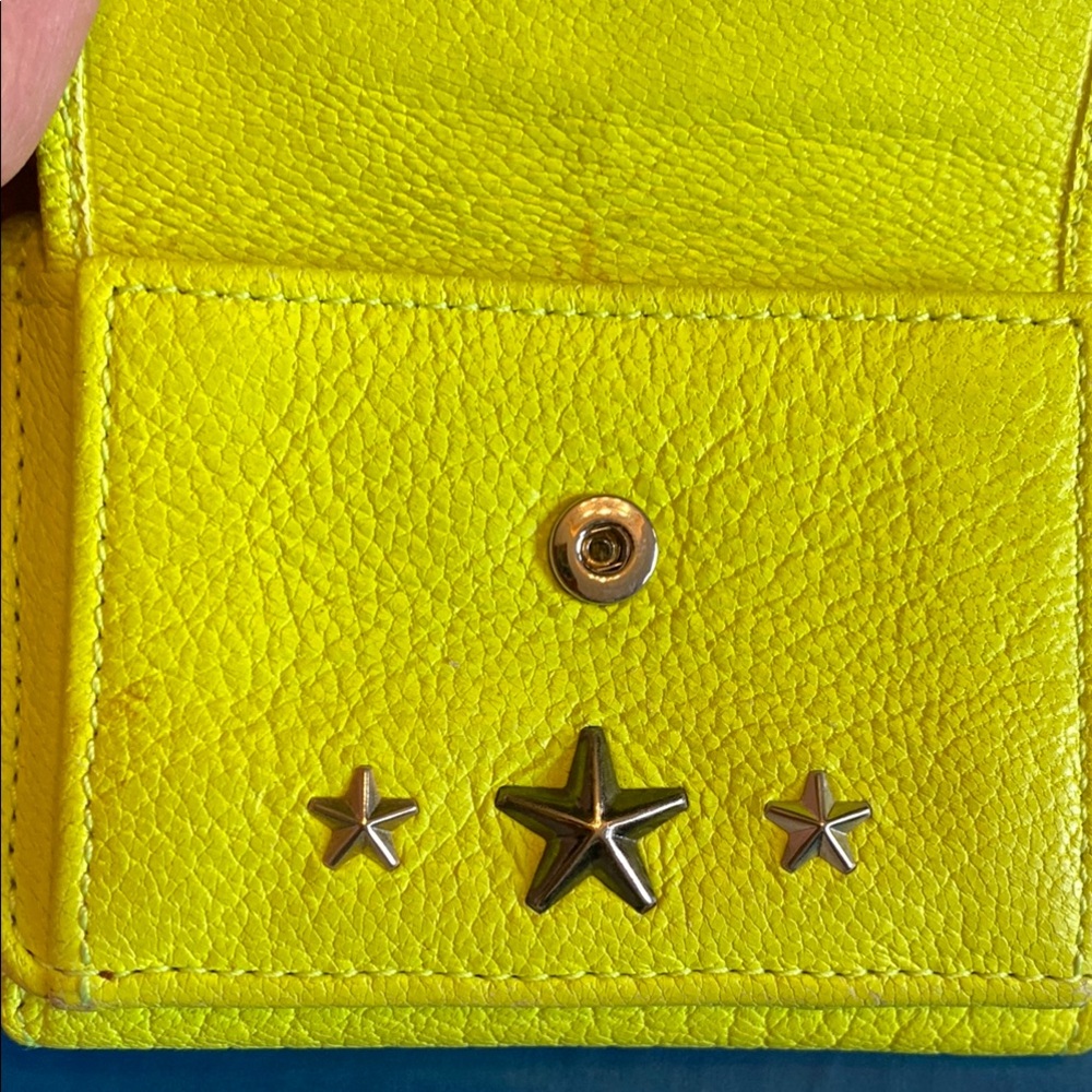 Jimmy Choo Yellow Wallet with Star Accents - Picture 10 of 12